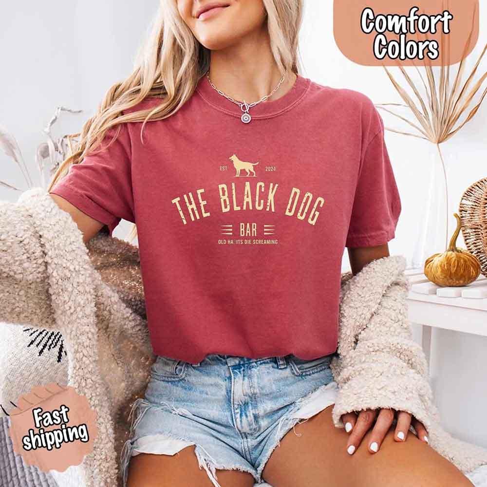 The Black Dog Comfort Colors Concert Tee – Minimalist Unisex Music Shirt