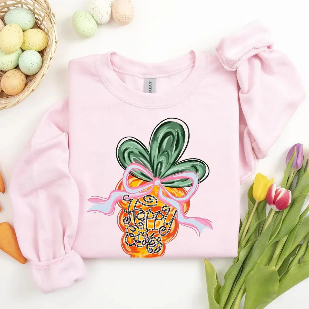Happy Easter Carrot Coquette Sweatshirts